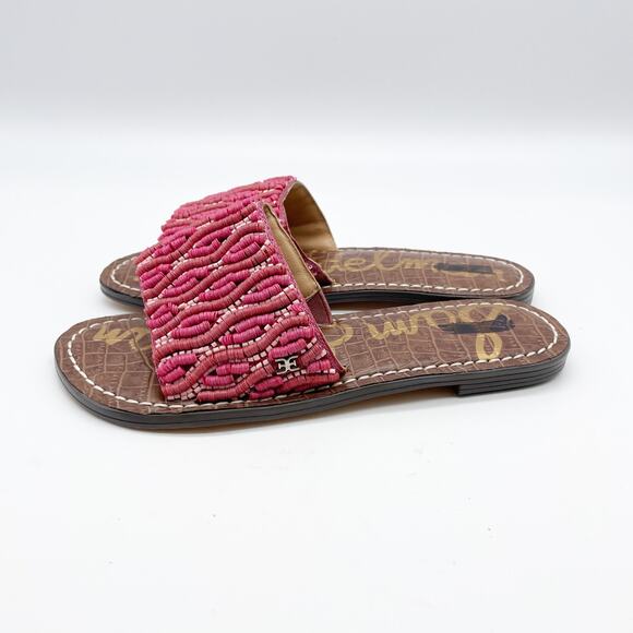 Sam Edelman Gunner Mini Girls Sandal Pink Brown Beaded Detail Size 3 - Picture 2 of 8